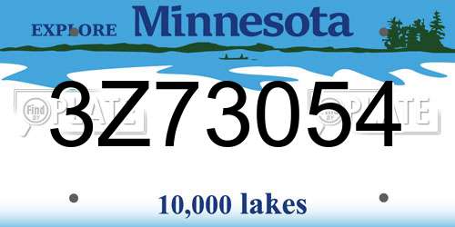 3Z73054 Minnesota License Plate
