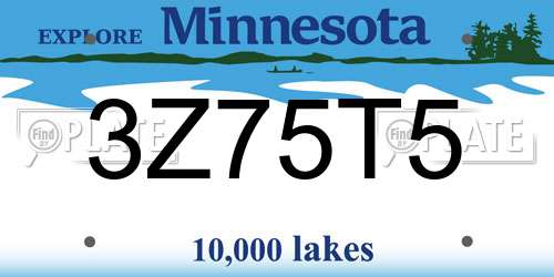 3Z75T5 Minnesota License Plate