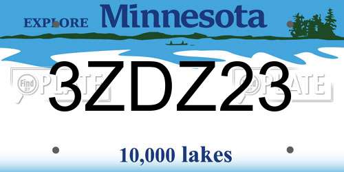 3ZDZ23 Minnesota License Plate