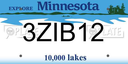 3ZIB12 Minnesota License Plate