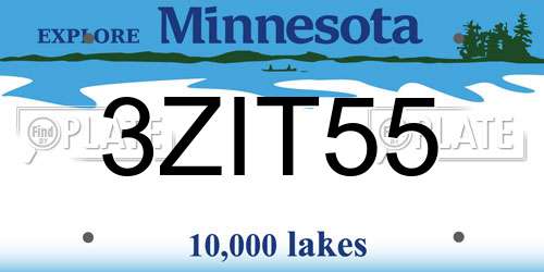 3ZIT55 Minnesota License Plate