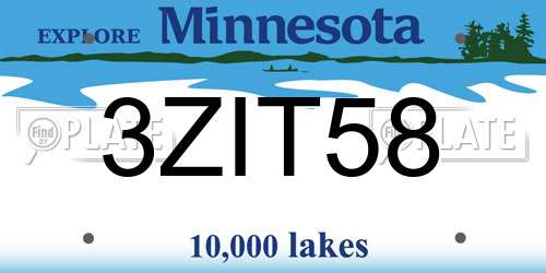 3ZIT58 Minnesota License Plate