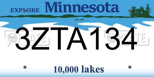 3ZTA134 Minnesota License Plate