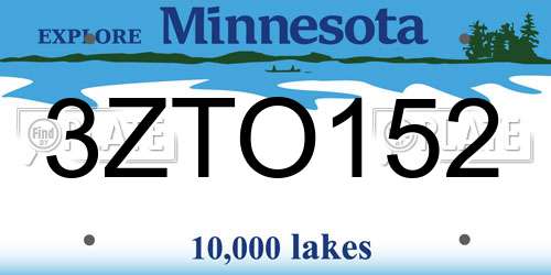 3ZTO152 Minnesota License Plate