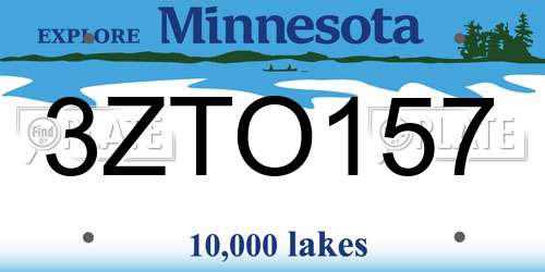 3ZTO157 Minnesota License Plate
