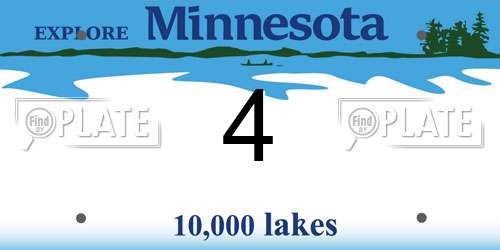 4 Minnesota License Plate
