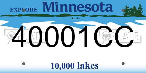 40001CC Minnesota License Plate