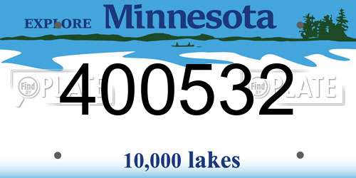 400532 Minnesota License Plate