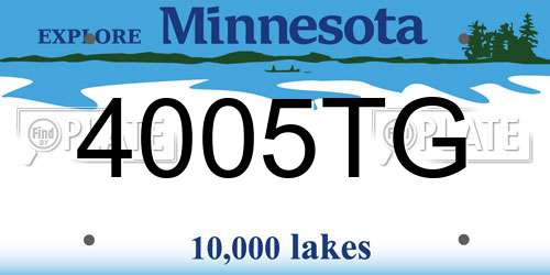 4005TG Minnesota License Plate