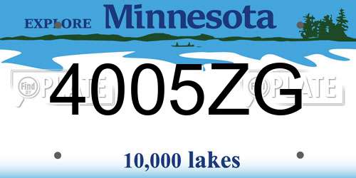 4005ZG Minnesota License Plate
