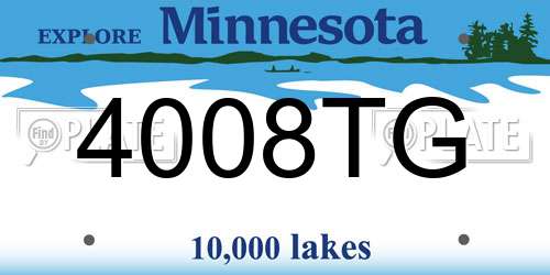 4008TG Minnesota License Plate
