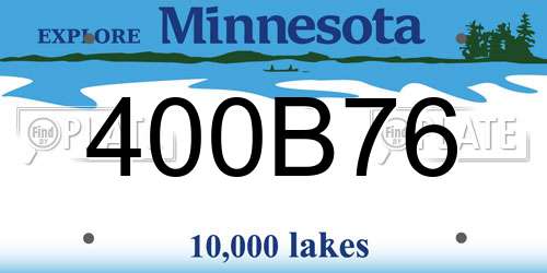 400B76 Minnesota License Plate