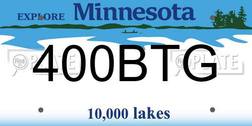 400BTG Minnesota License Plate