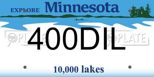 400DIL Minnesota License Plate
