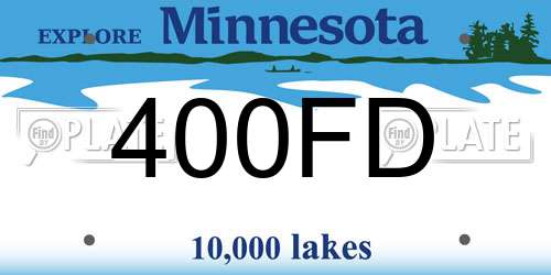 400FD Minnesota License Plate