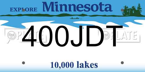 400JDT Minnesota License Plate