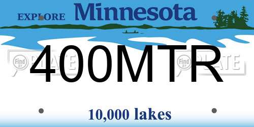 400MTR Minnesota License Plate