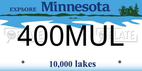 400MUL Minnesota License Plate