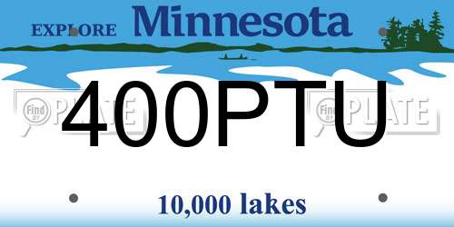 400PTU Minnesota License Plate