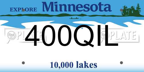 400QIL Minnesota License Plate