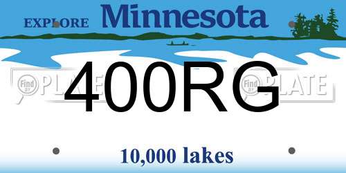 400RG Minnesota License Plate