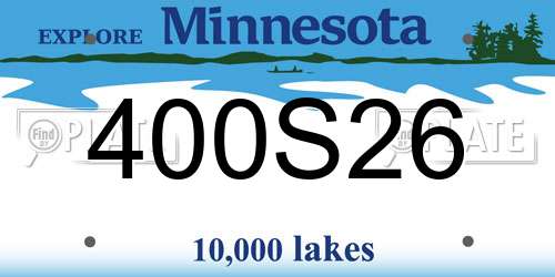 400S26 Minnesota License Plate
