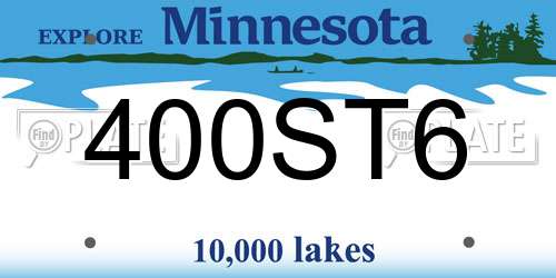 400ST6 Minnesota License Plate