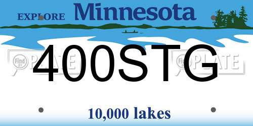400STG Minnesota License Plate