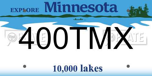 400TMX Minnesota License Plate