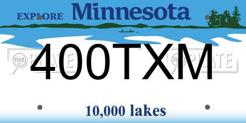 400TXM Minnesota License Plate