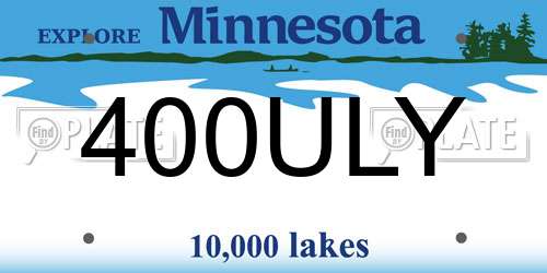 400ULY Minnesota License Plate