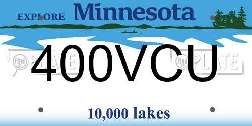 400VCU Minnesota License Plate