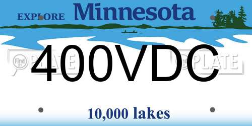 400VDC Minnesota License Plate
