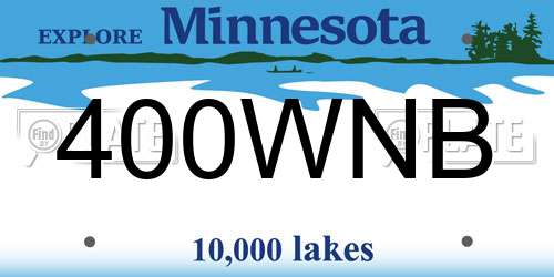 400WNB Minnesota License Plate
