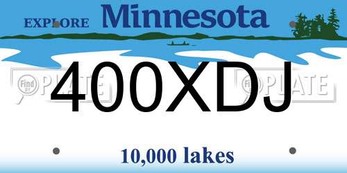 400XDJ Minnesota License Plate
