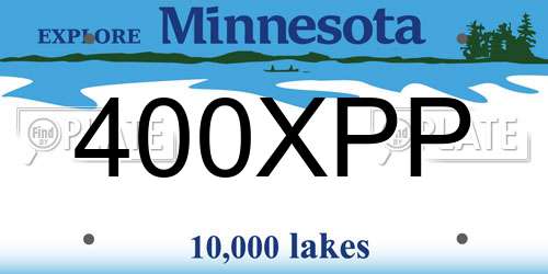 400XPP Minnesota License Plate