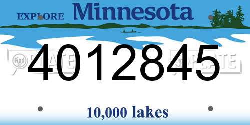 4012845 Minnesota License Plate