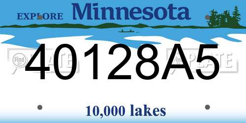 40128A5 Minnesota License Plate