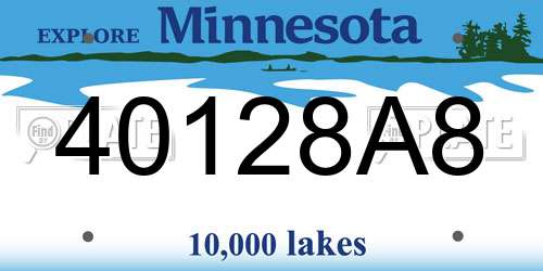 40128A8 Minnesota License Plate