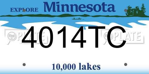 4014TC Minnesota License Plate