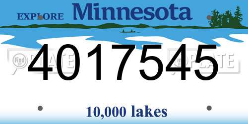 4017545 Minnesota License Plate