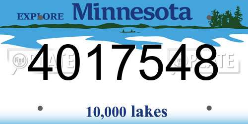 4017548 Minnesota License Plate