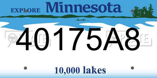 40175A8 Minnesota License Plate