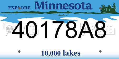 40178A8 Minnesota License Plate