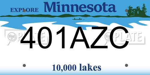 401AZC Minnesota License Plate