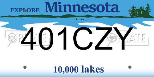 401CZY Minnesota License Plate