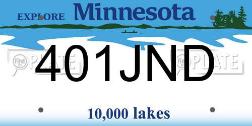 401JND Minnesota License Plate