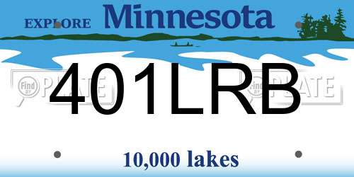 401LRB Minnesota License Plate