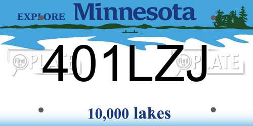 401LZJ Minnesota License Plate