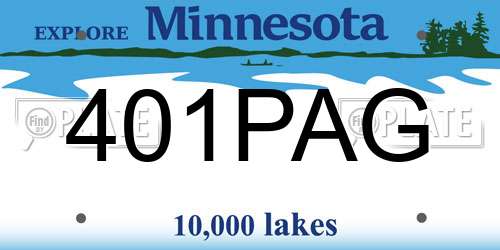 401PAG Minnesota License Plate